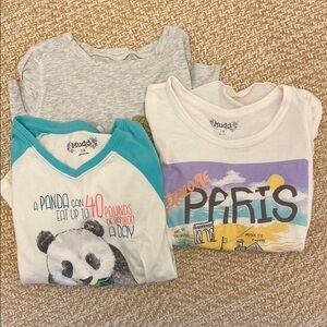 Lot of 3 OshKosh B'gosh Kids Graphic Tees - Gray, White, Teal